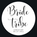 Elegant Bride tribe Classic Round Sticker<br><div class="desc">Get some cool personizable bachelorette paty gifts while waiting for the big day.</div>