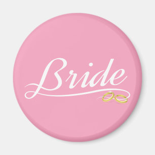 Elegant Bride Wedding Calligraphy Fridge Magnet