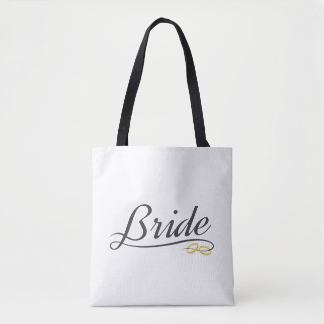Elegant Bride Wedding Calligraphy | Tote Bag (Front)