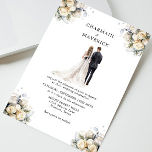 Elegant Bride's & Groom's Clip art Wedding Invitation
