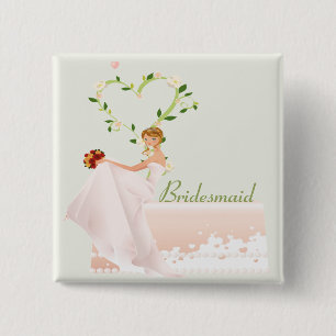 Elegant Bridesmaid Button