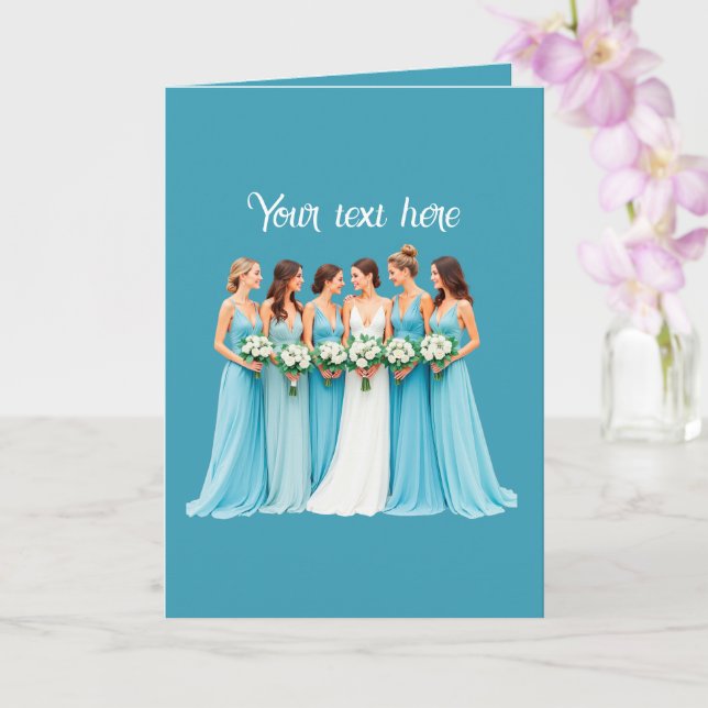 Elegant Bridesmaid customisable Wedding  Card (Orchid)