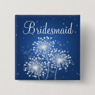 Elegant Bridesmaid Favour Summer Sparkle Sapphire 15 Cm Square Badge
