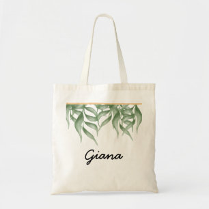 Elegant Bridesmaid Gift Foliage Tote Bag