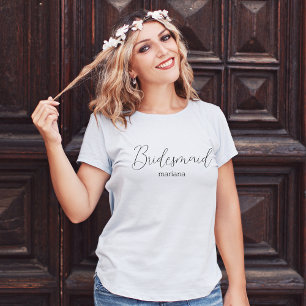 elegant bridesmaid name modern chic T-Shirt