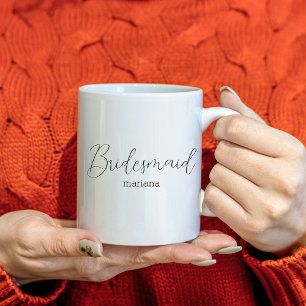 elegant bridesmaid name modern minimalist   coffee mug