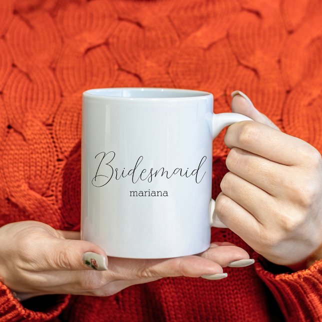 elegant bridesmaid name modern minimalist   coffee mug (Creator Uploaded)
