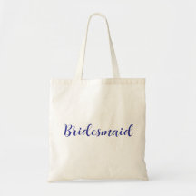 Elegant Bridesmaid Tote Bag with Cursive Script