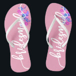 Elegant Bridesmaid Wedding Calligraphy Flip Flops<br><div class="desc">For further customisation, please click the "Customise" button and use our design tool to modify this template. If the options are available, you may change text and image by simply clicking on "Edit/Remove Text or Image Here" and add your own. If you wish to have this design added to a...</div>