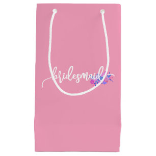Elegant Bridesmaid Wedding Calligraphy   Gift Bag