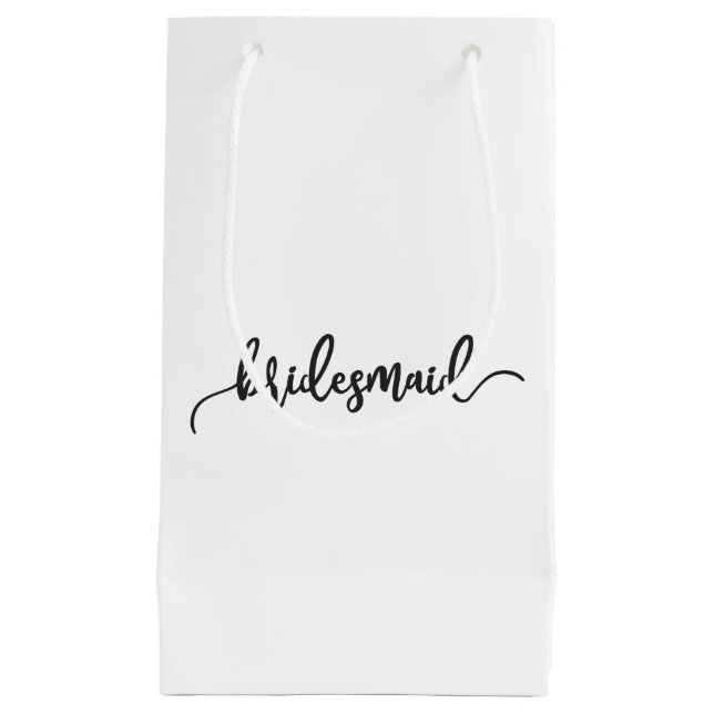 Elegant Bridesmaid Wedding Calligraphy | Gift Bag (Front)