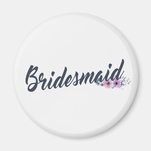 Elegant Bridesmaid Wedding Calligraphy Magnet (Front)