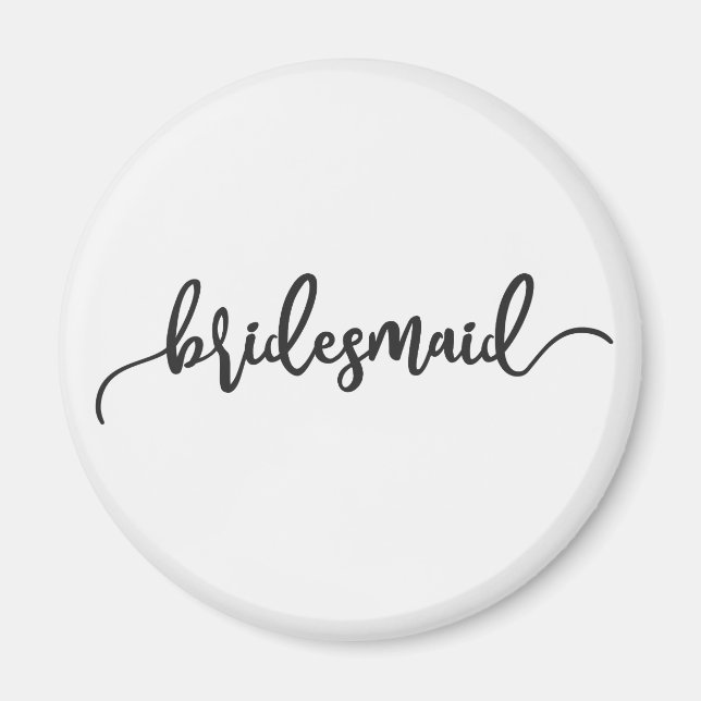 Elegant Bridesmaid Wedding Calligraphy Magnet (Front)