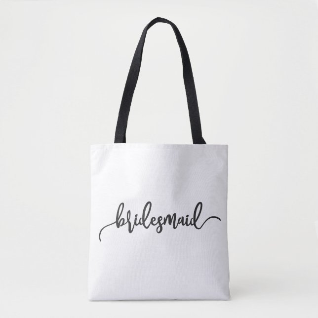 Elegant Bridesmaid Wedding Calligraphy | Tote Bag (Front)