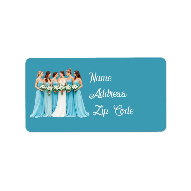 Elegant Bridesmaid Wedding customisable  Label (Front)