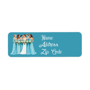 Elegant Bridesmaid Wedding customisable Return Address Label