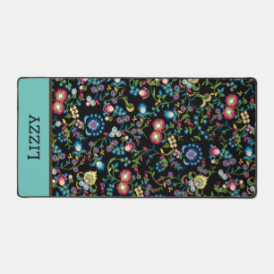 Elegant Bright Colorful Floral Desk Mat