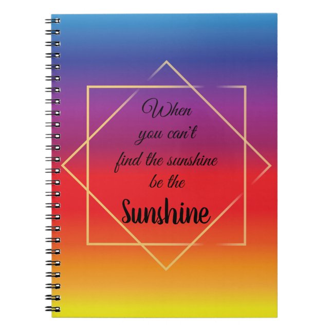 elegant bright colourful sunset with quote notebook (Front)