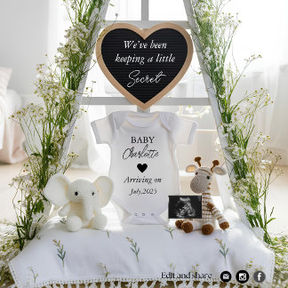 Elegant bright floral  pregnancy announcement 