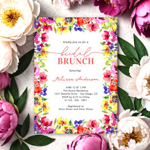 Elegant Bright Flowers Bridal Brunch Invitation