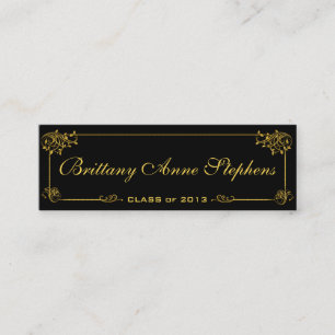 Elegant Bright Gold Graduation Name Card Insert