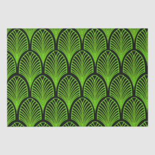 Elegant Bright Green Art Deco Arches Tissue Paper