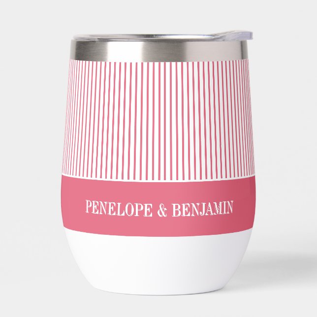 Elegant Bright Pink Striped Wedding (Left)