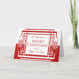 Elegant Bright Red Holiday Good Cheer Card
