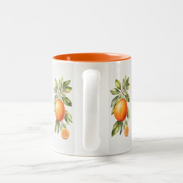 Elegant Bright Watercolor Orange Mug (Handle)