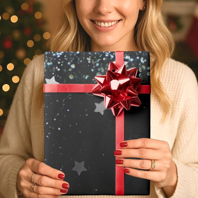 Elegant Brighten black bokeh effects Wrapping Paper (Creator Uploaded)