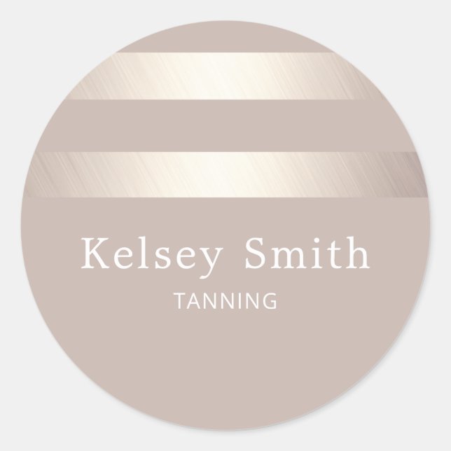 Elegant Bronze and Faux Gold Foil Classic Round Sticker (Front)