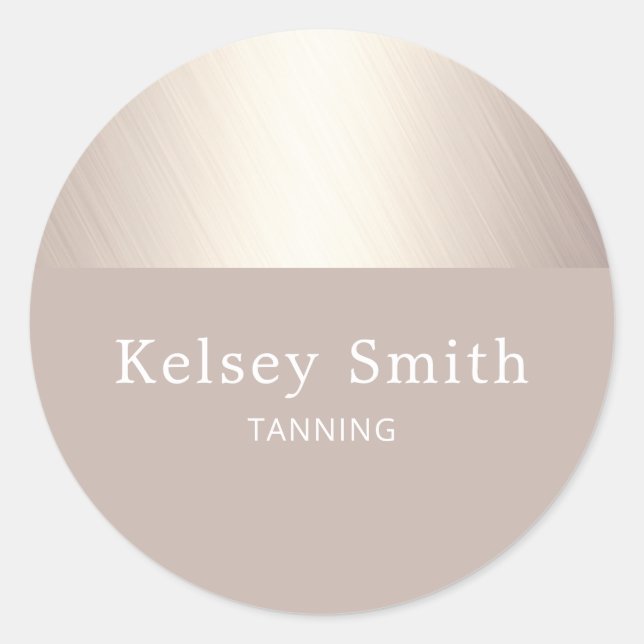 Elegant Bronze and Faux Gold Foil Classic Round Sticker (Front)