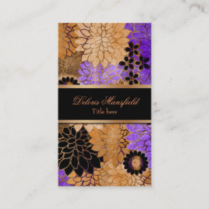 Elegant Bronze & Lavender Foil Look Business Card