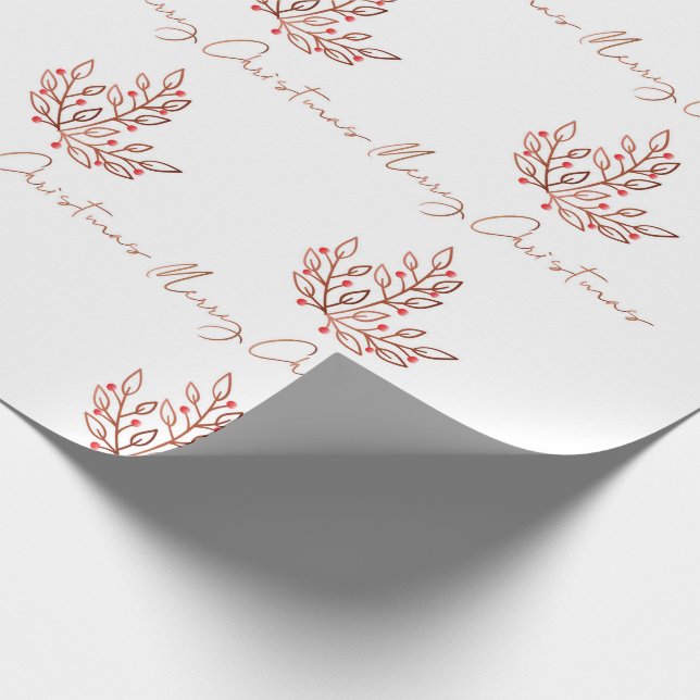 Elegant Bronze minimal Christmas design Wrapping Paper (Corner)
