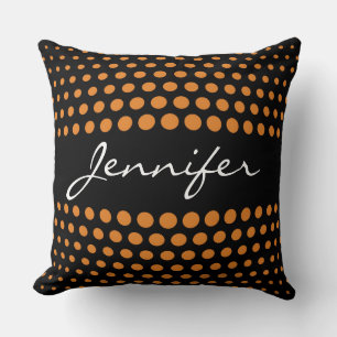 Elegant Bronze Polka Dots Pattern Cushion
