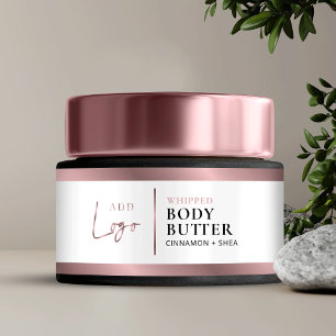 Elegant Bronze Rose Gold Logo Cosmetic Jar Label