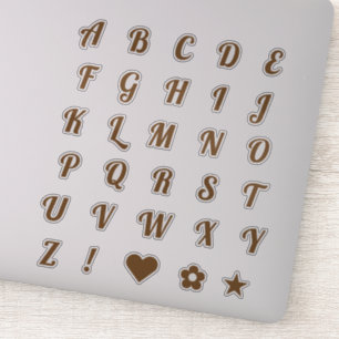Elegant Bronze Script Capital Letters Alphabet