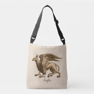Elegant Brown and Beige Griffin - Legendary Beast Crossbody Bag