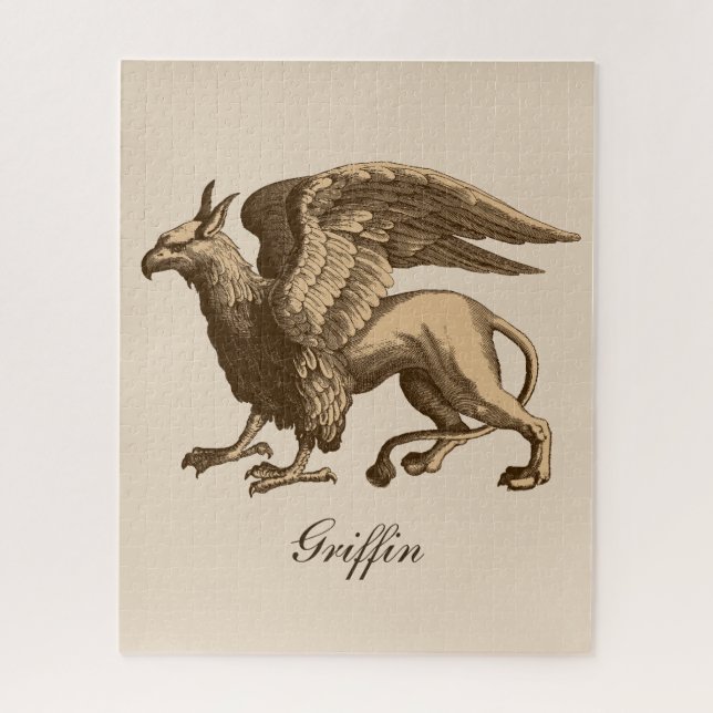 Elegant Brown and Beige Griffin - Legendary Beast Jigsaw Puzzle (Vertical)