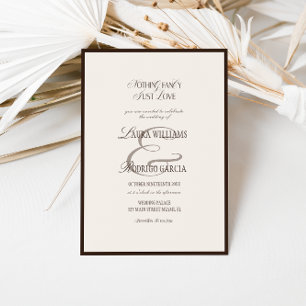 Elegant Brown And Beige Old Money Wedding Invitation