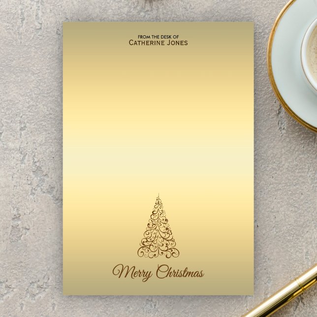 Elegant Brown and Beige Personalised Christmas Post-it Notes (Creator Uploaded)