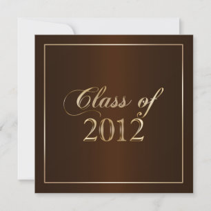 Elegant Brown and Gold Class of 2012 Invitation