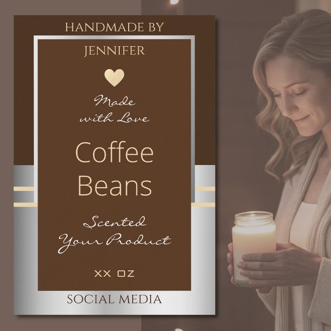 Elegant Brown and Silver Product Packaging Labels (Creator Uploaded)
