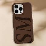 Elegant Brown Bold Initial Monogram iPhone 16 Pro Max Case<br><div class="desc">Brown Elegant Bold Initial Monogram Phone Case. Create your own personalised iPhone Case with custom initial name.</div>