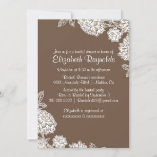 Elegant Brown Bridal Shower Invitations