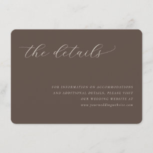 Elegant Brown Calligraphy Enclosure Card