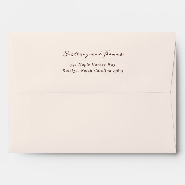 Elegant Brown Calligraphy Envelope (Back (Top Flap))