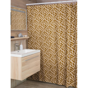 Elegant Brown Caramel Beige Abstract Shower Curtain