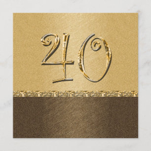 elegant brown cream 40th party invitation