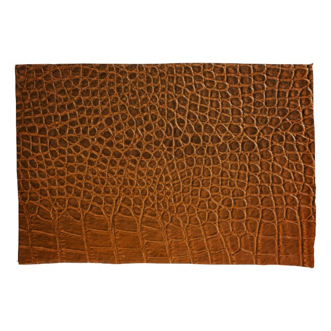 Elegant brown crocodile leather texture. pillowcase (Front)